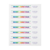 Rainbow Merry Kerstmis - Label voor lang retouradr (Vel)