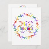 Rainbow Merry Kerstmis met grote kerstkaart (Voorkant / Achterkant)