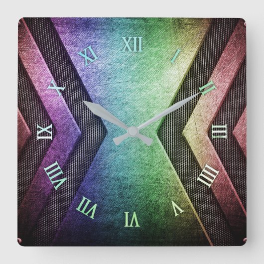 Rainbow Metal Design Wall klok (Voorkant)