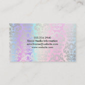 Rainbow Metallic Blend | Silver Damask Pattern Visitekaartje (Achterkant)