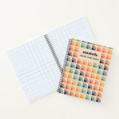 Rainbow Mid Century Modern Patroon Monogram Notitieboek (Binnen)