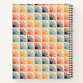 Rainbow Mid Century Modern Patroon Monogram Notitieboek (Achterkant)