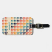 Rainbow Mid Century Modern Retro Monogram Bagagelabel (Voorkant horizontaal)