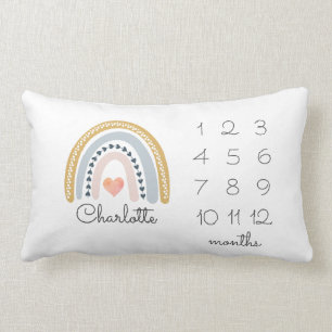 Rainbow Milestone Nursery Lumbar Pillow Kussen