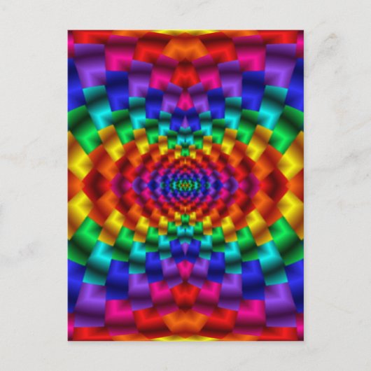 Rainbow Mind Warp Psychedelic Fractal Briefkaart (Voorkant)
