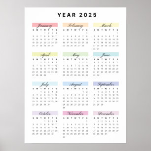 Rainbow Minimalist 2025 Kalender Poster