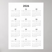 Rainbow Minimalist 2026 Kalender Poster (Voorkant)