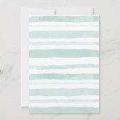 Rainbow Mint bleu baby shower Invitation carte gar (Dos)