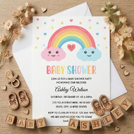 Rainbow Miracle Baby Shower Kaart