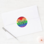 Rainbow Mitzvah Meisje Ronde Sticker (Envelop)