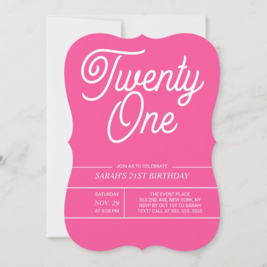 Rainbow Modern 21e anniversaire de fête Invitation (Devant)