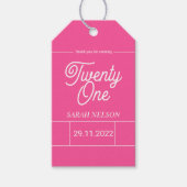 Rainbow Modern 21st Birthday Party Gift Labels Cadeaulabel (Voorkant)