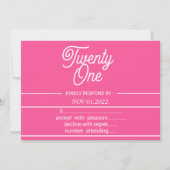 Rainbow Modern 21st Birthday Party Invitation Kaart (Voorkant)