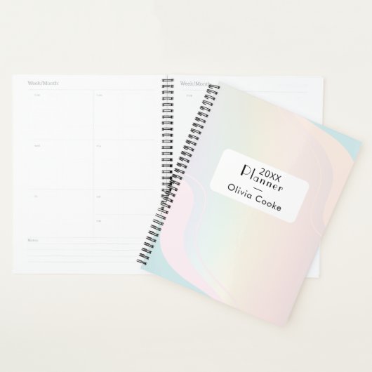 Rainbow Modern Planner Avec Nom Personnalisé (Devant avec enveloppe)