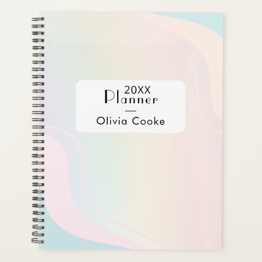 Rainbow Modern Planner met aangepaste naam (Voorkant)