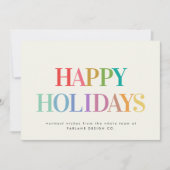 Rainbow moderne Happy Holiday Petit Carte de visit (Devant)