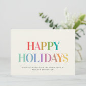 Rainbow moderne Happy Holiday Petit Carte de visit (Debout devant)