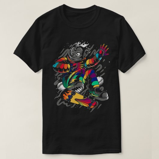 Rainbow Monkey Astronaut Skateboarden T-shirt (Design voorkant)