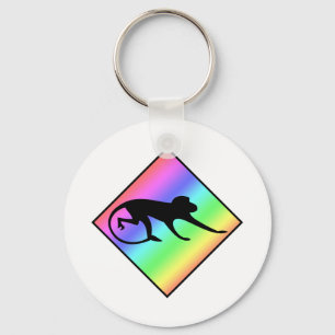 Rainbow Monkey Crossing Sleutelhanger