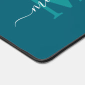 Rainbow Monogram Aangepaste naam Retro Sunset Stri Bureaumat (Hoek)