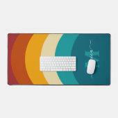 Rainbow Monogram Aangepaste naam Retro Sunset Stri Bureaumat (Keyboard & Muis)