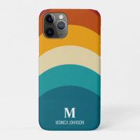 Rainbow Monogram Aangepaste naam Retro Sunset Stri