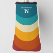 Rainbow Monogram Aangepaste naam Retro Sunset Stri Golfheadcover (Draai 90)