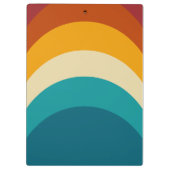 Rainbow Monogram Aangepaste naam Retro Sunset Stri Klembord (Achterkant)