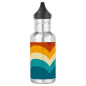 Rainbow Monogram Aangepaste naam Retro Sunset Stri Waterfles (Links)