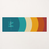 Rainbow Monogram Aangepaste naam Retro Sunset Stri Yogamat (Achterkant (horizontaal))