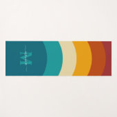 Rainbow Monogram Aangepaste naam Retro Sunset Stri Yogamat (Voorkant (horizontaal))