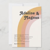 Rainbow Monogram Foto van Modern Retro 70's Weddin Kaart (Voorkant)