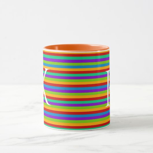 Rainbow Monogram Mok (Midden)