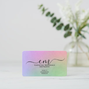 Rainbow Monogram Visitekaartjes – Elegant