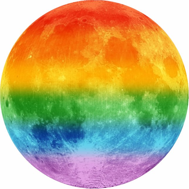 Rainbow Moon Fotobeeldje Ornament (Voorkant)