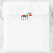 Rainbow Moose Ronde Sticker (Tas)