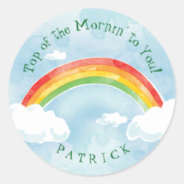 Rainbow Mornin' Add Name Ronde Sticker