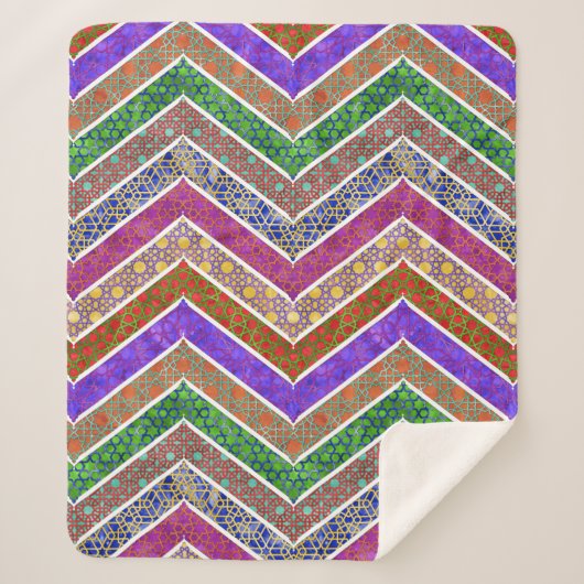 Rainbow Moroccan Lattice Chevrons Sherpa Deken (Voorkant)