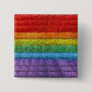 Rainbow Mosaic Gay Pride Flag Vierkante Button 5,1 Cm