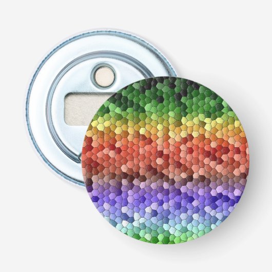 Rainbow Mosaic Pattern Button Flesopener (Voorkant)