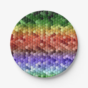 Rainbow Mosaic Pattern Papieren Bordje