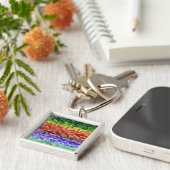 Rainbow Mosaic Pattern Sleutelhanger (Zijkant)