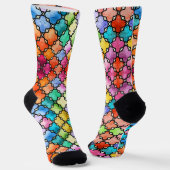 Rainbow mosaic pattern sokken (Gebogen)