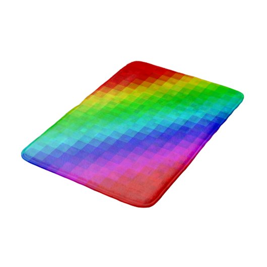 Rainbow Mosaic Tegels Pattern, Badmat (Gekanteld)