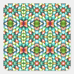 Rainbow Mosaic Tiles Stones Vierkante Sticker