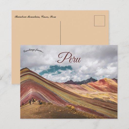Rainbow Mountain Cusco Peru Briefkaart (Voorkant / Achterkant)