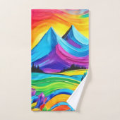 Rainbow Mountain Majesty Art (Serviette à main)