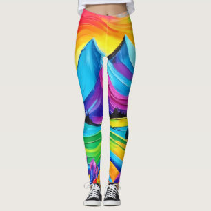 Rainbow Mountain Majesty Art Leggings