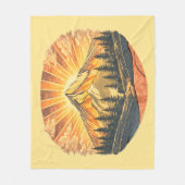 Rainbow Mountain Peak | Retro Mountains Sunrise  Fleece Deken (Voorkant)