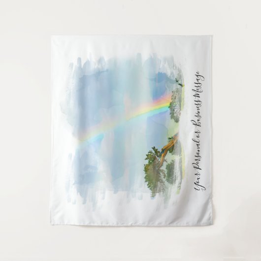 ** Rainbow Mountain Top Shrubs Tree AR11 Wandkleed (Voorkant)